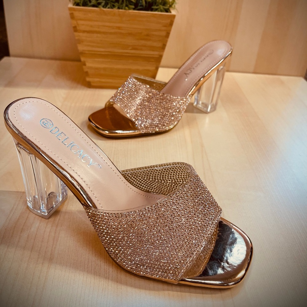 Rose Gold clear Heel